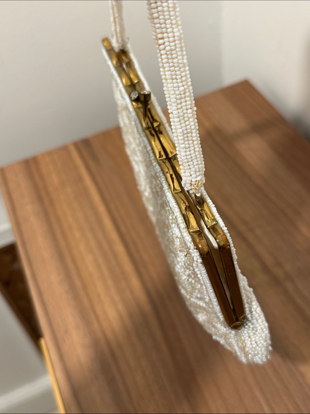Vintage Beaded Ivory Evening Clutch - Picture 3 of 10